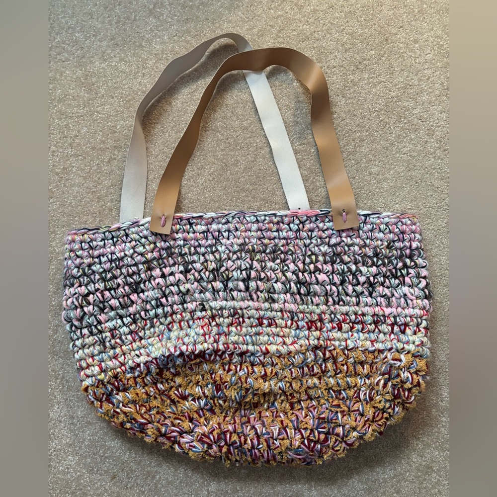 Handmade Boho Crochet Tote Bag X Large Shoulder Bag 24”x 16”